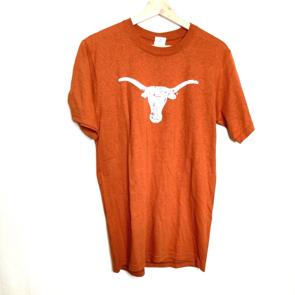 Men’s Small Longhorns T Shirt Orange Cotton USCU Life Member